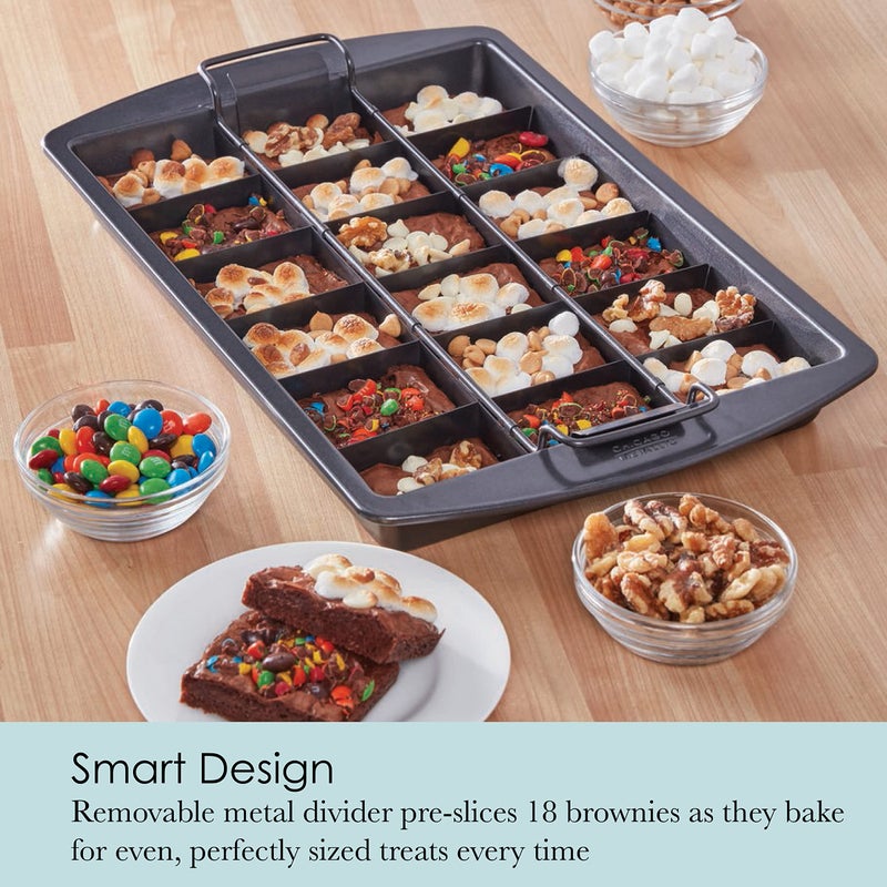 Chicago Metallic Professional Slice Solutions Brownie Pan, 9-Inch-by-13-Inch - , Dark Gray - Image 2